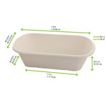Rectangular Brown Sugarcane Container 40oz L:9in W:5.3in H:2.9in - 125 pcs Rectangular Brown Sugarcane Container 40oz L:9in W:5.3in H:2.9in - 125 pcs